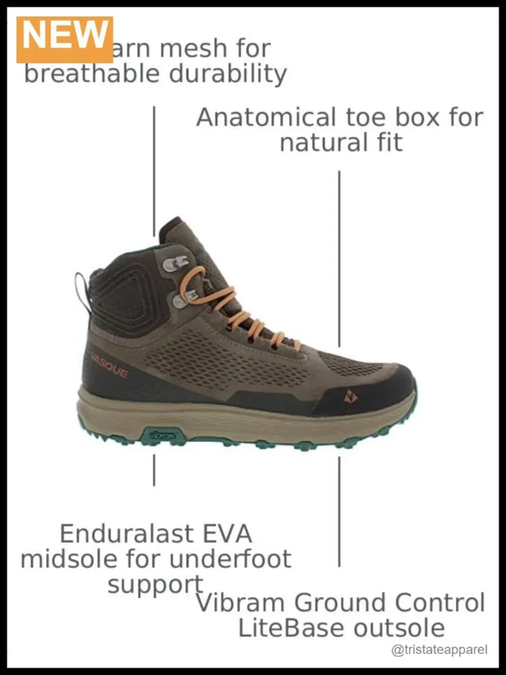 Lightweight Waterproof Hiking Boots with Vibram Outsole